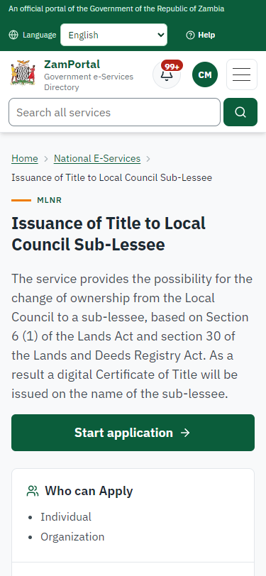 Read the service page (375 px phone)