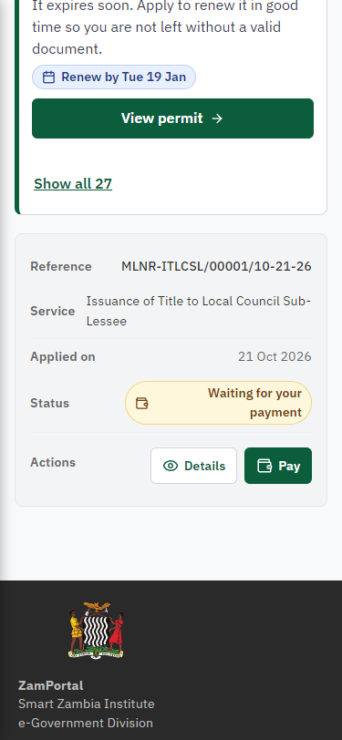 See that the fee is due (375 px phone)