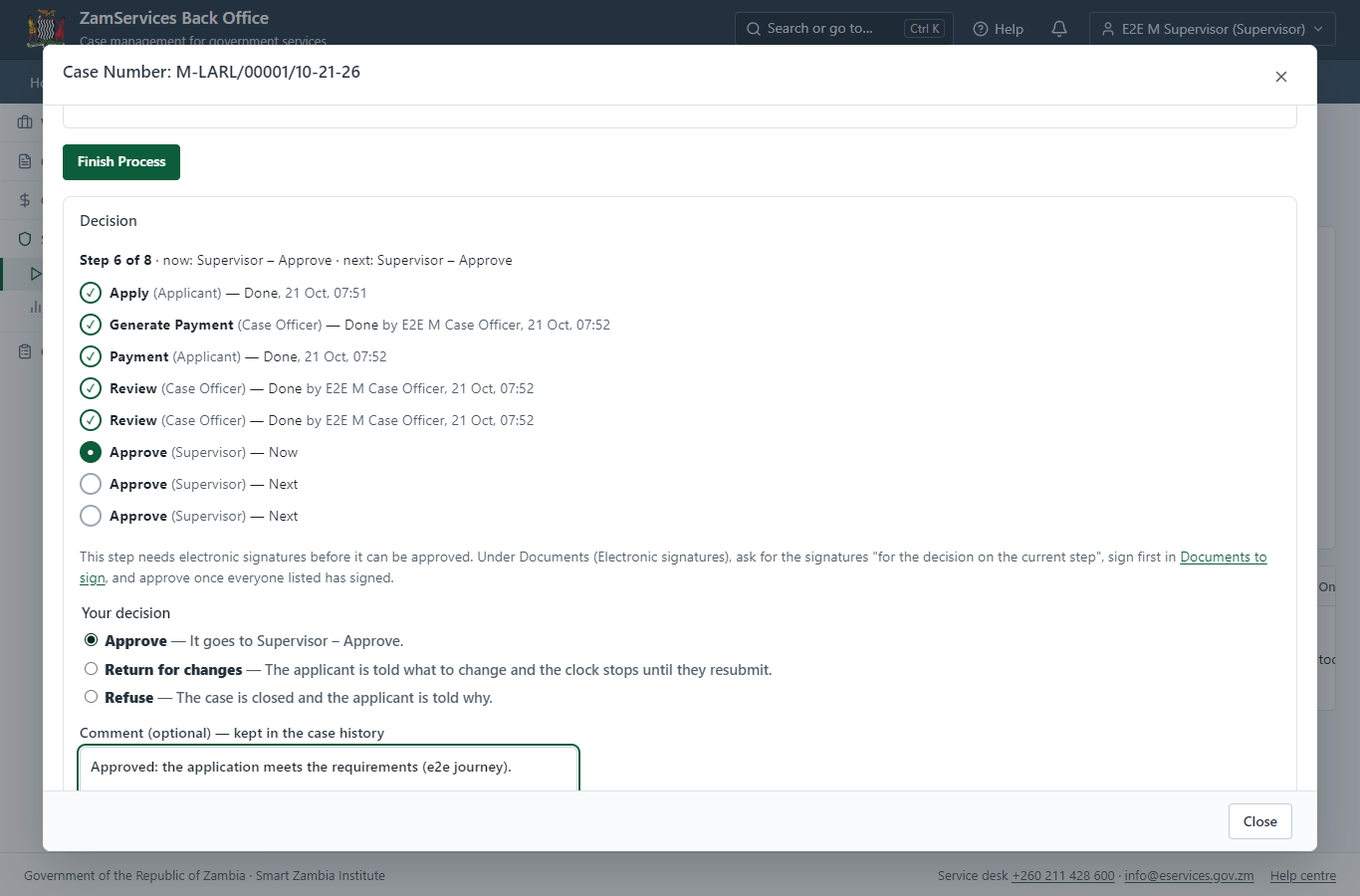 Decide: Review, Inspect, e-Sign Supervisor (desktop)
