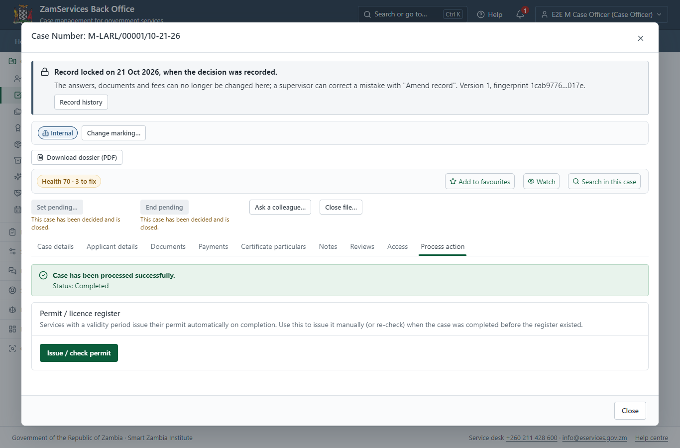 Issue the document (desktop)