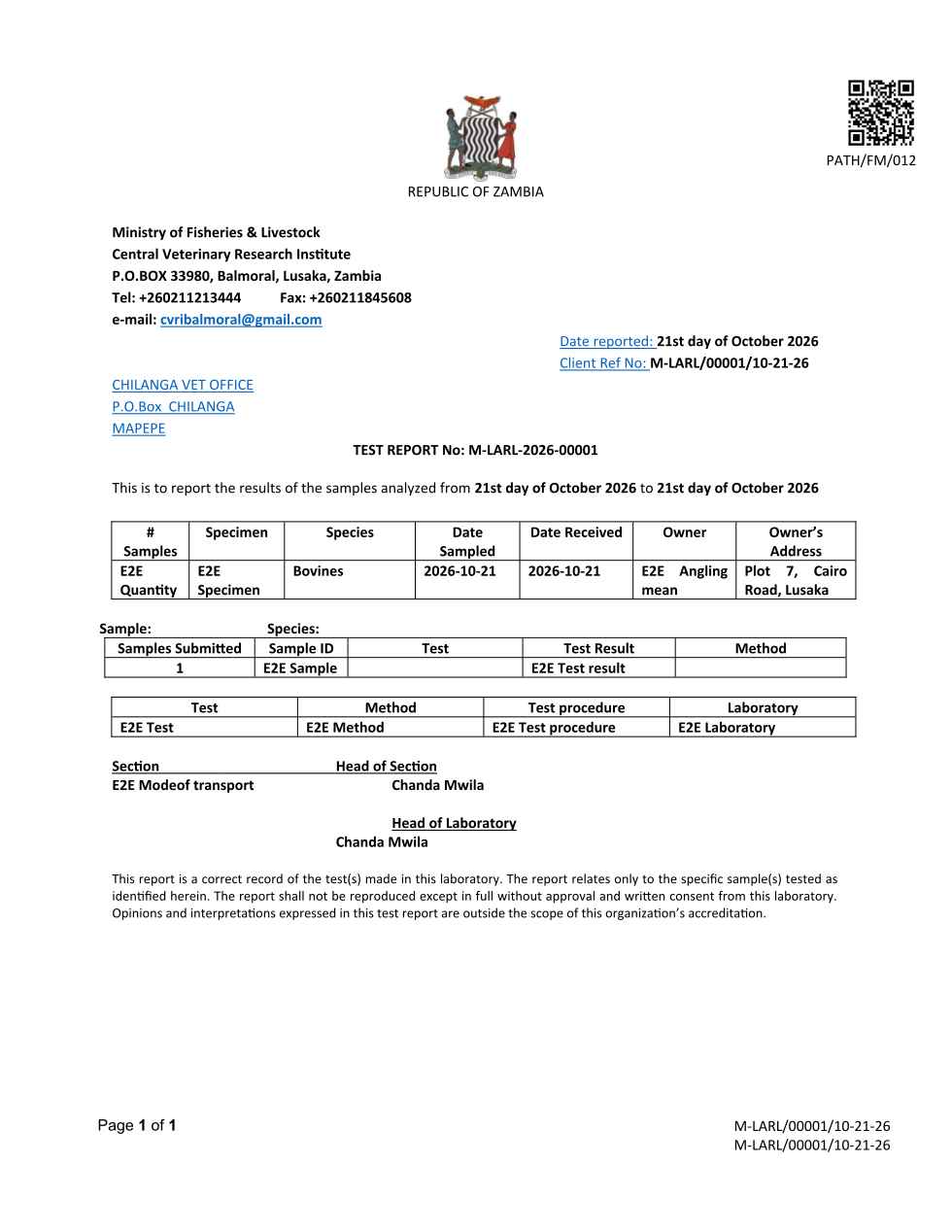 Laboratory Report (sealed PDF)