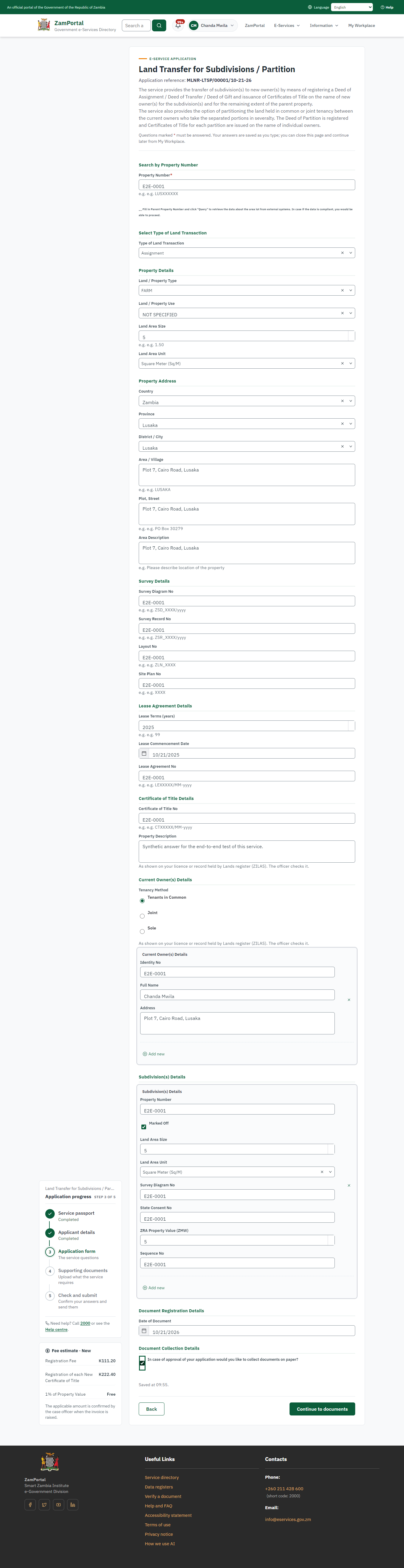 Fill in the application form (desktop)