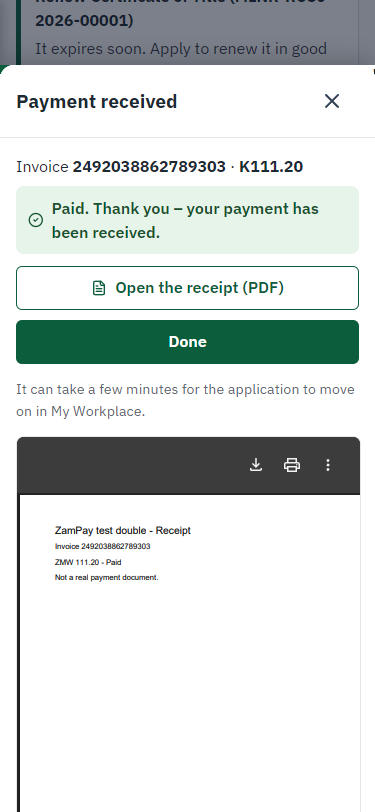 Payment received (375 px phone)