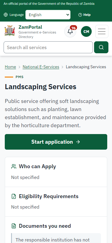 Read the service page (375 px phone)