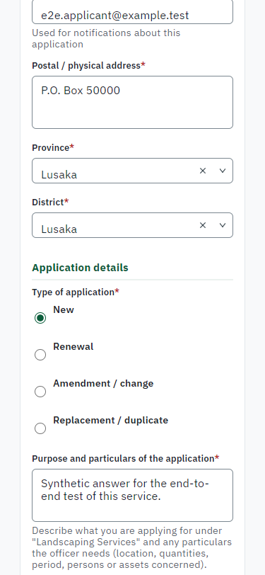 Fill in the application form (375 px phone)