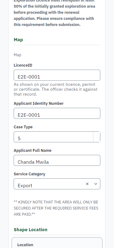 Fill in the application form (375 px phone)
