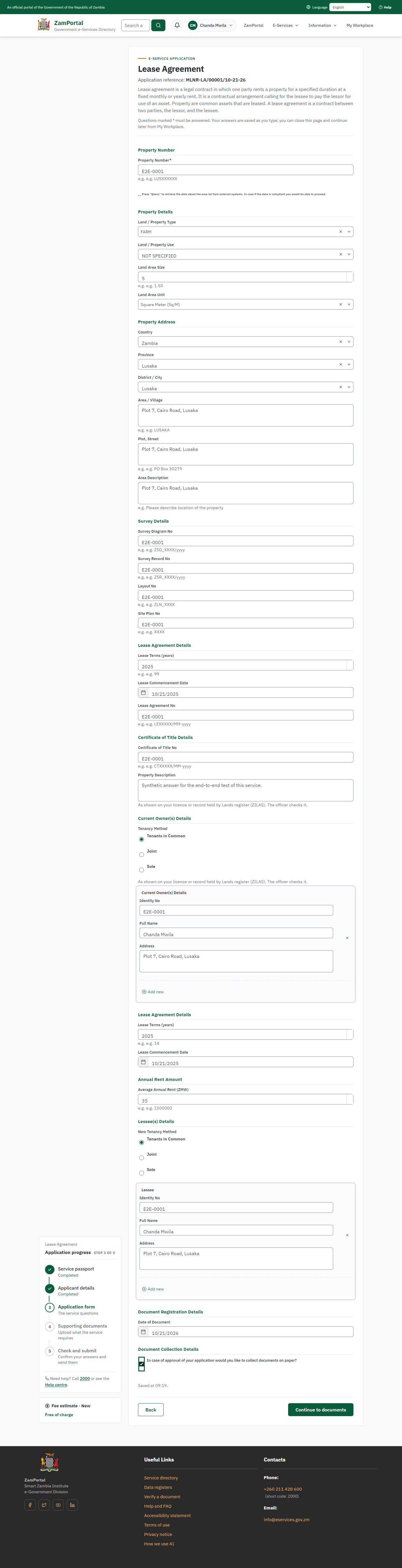 Fill in the application form (desktop)
