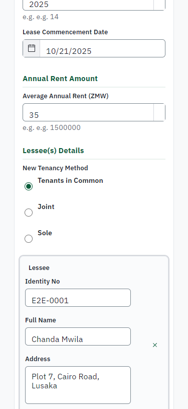 Fill in the application form (375 px phone)