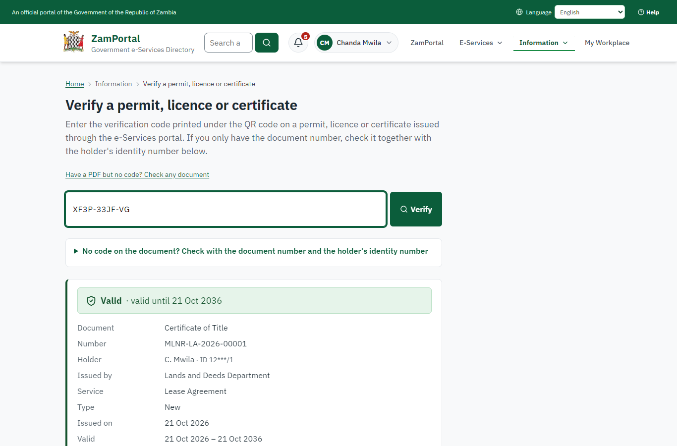 Verify the document (desktop)