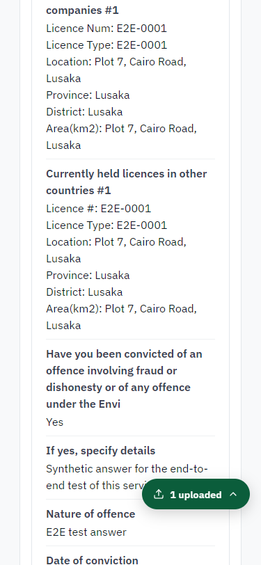 Check the answers and confirm the declaration (375 px phone)