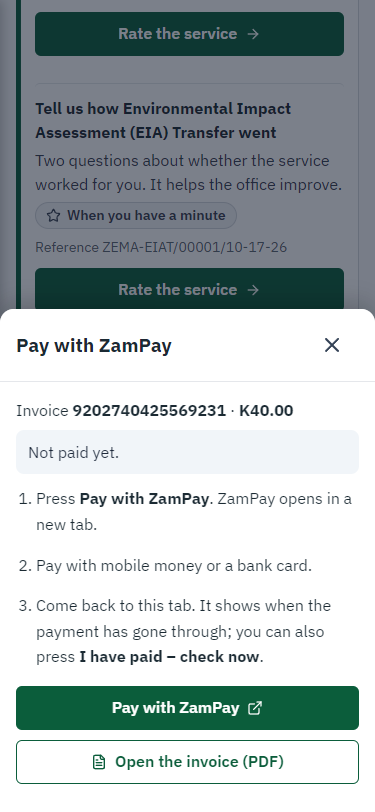 Pay with ZamPay (375 px phone)