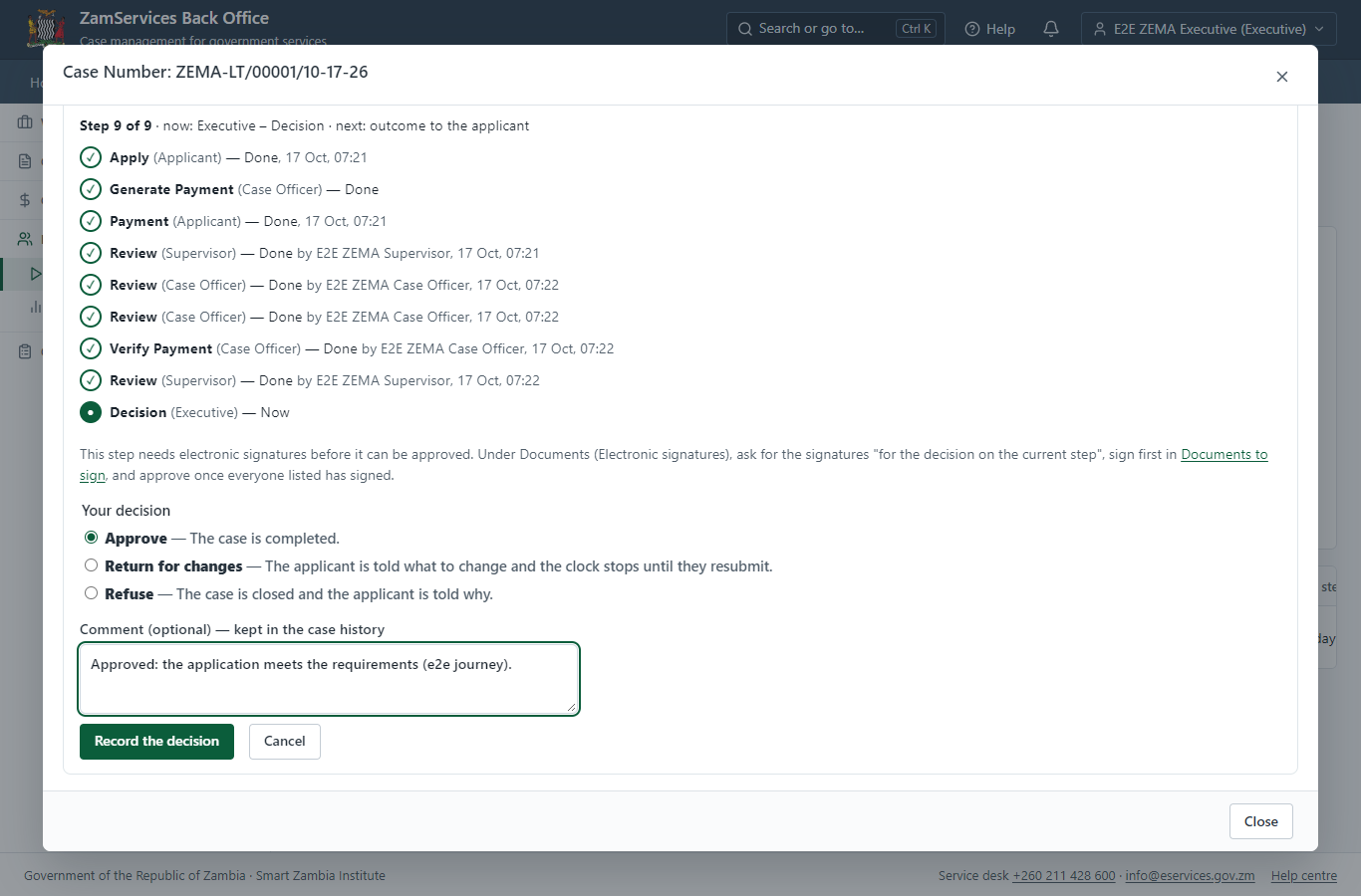 Decide: Review, Inspect, e-Sign (desktop)
