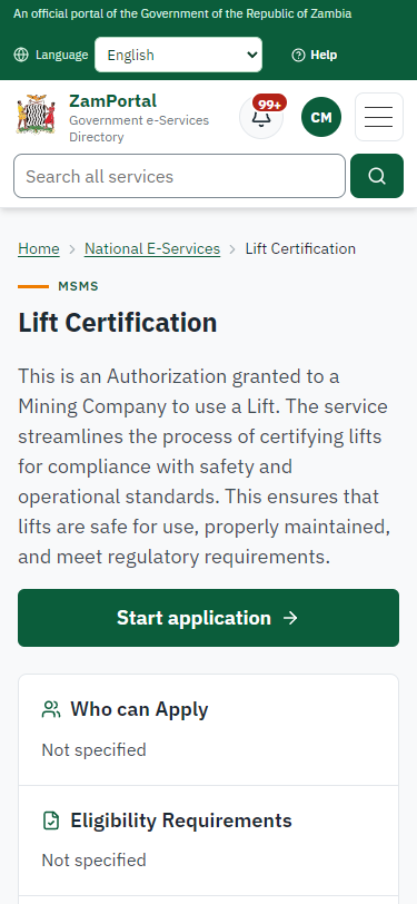 Read the service page (375 px phone)