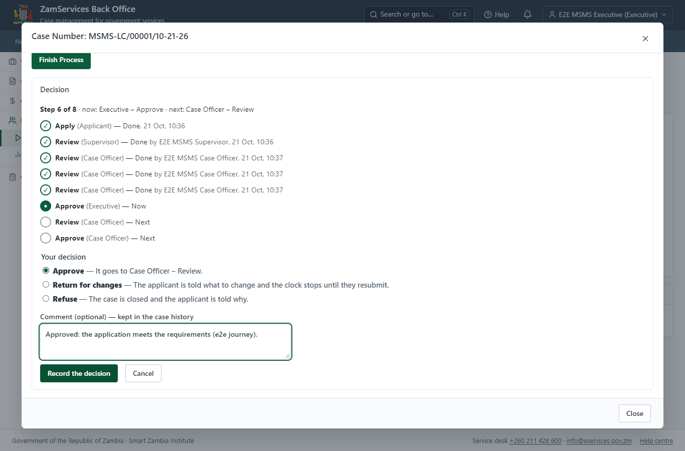 Decide: Review the request, Approve (desktop)