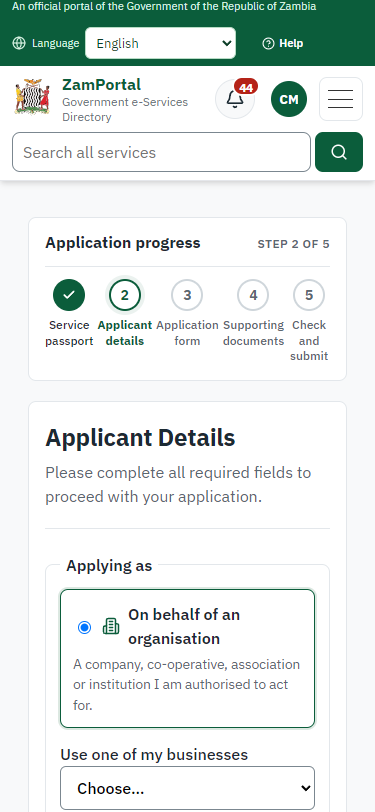 Confirm the applicant details (375 px phone)