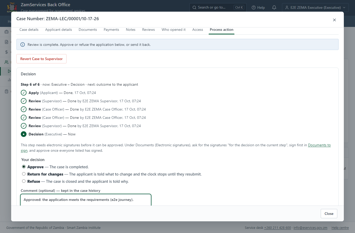 Decide: Review, Inspect, e-Sign (desktop)