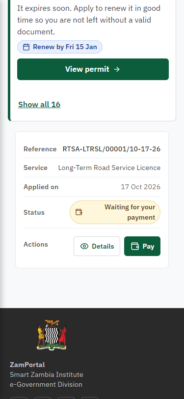 See that the fee is due (375 px phone)