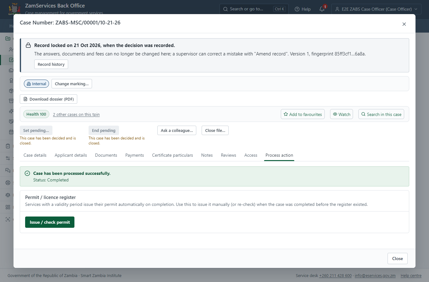 Issue the document (desktop)