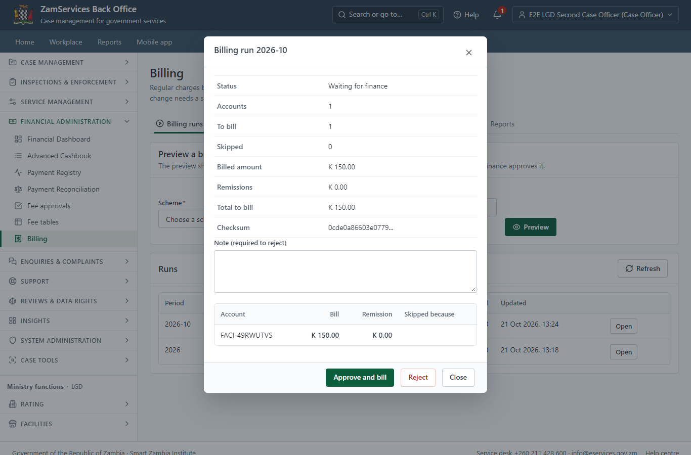 Approve the billing run (desktop)