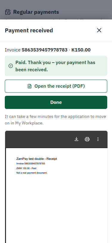 Payment received (375 px phone)