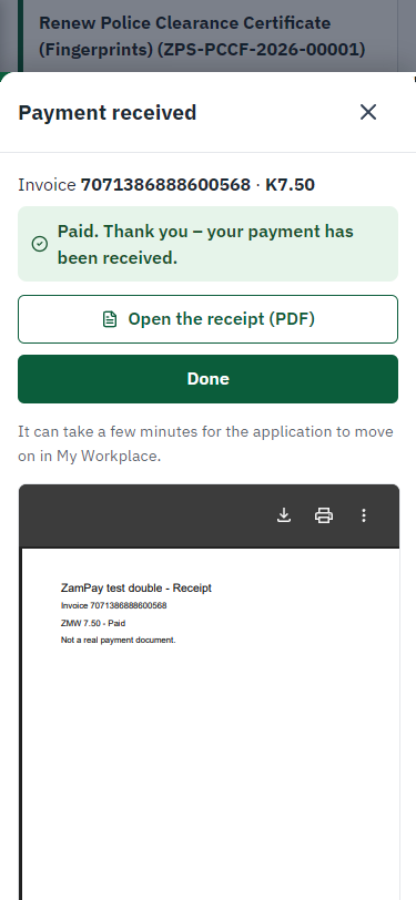 Payment received (375 px phone)