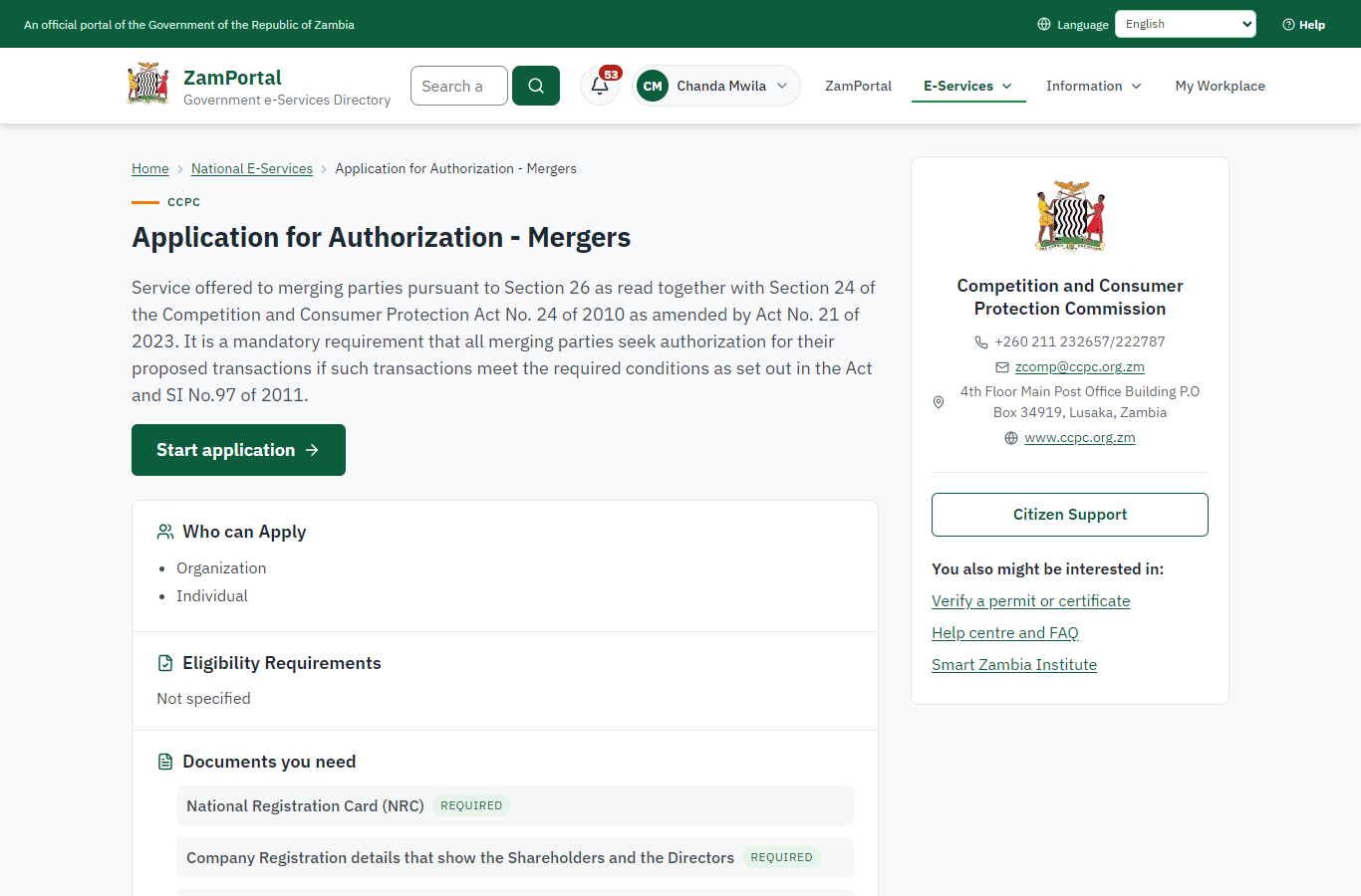 Find the service and read its page (desktop)
