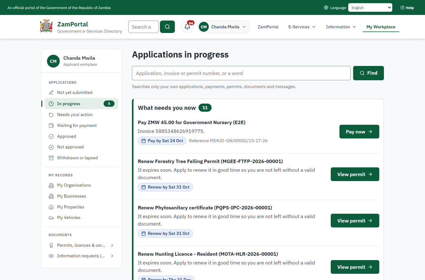 Application sent (desktop)