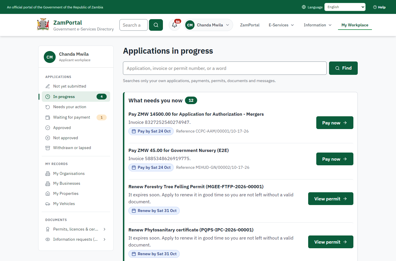 The approved fee is due (desktop)