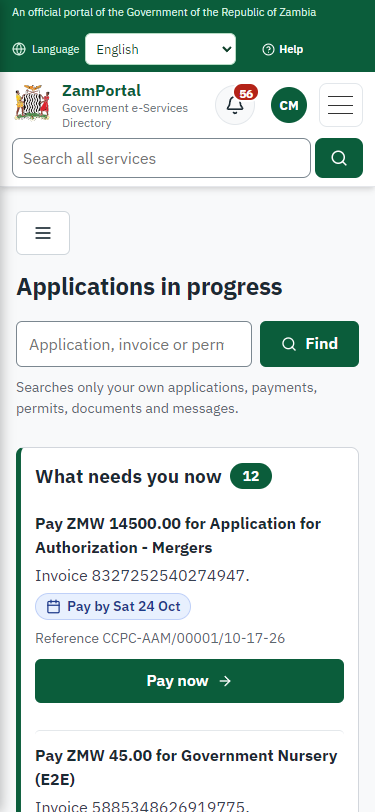 The approved fee is due (375 px phone)