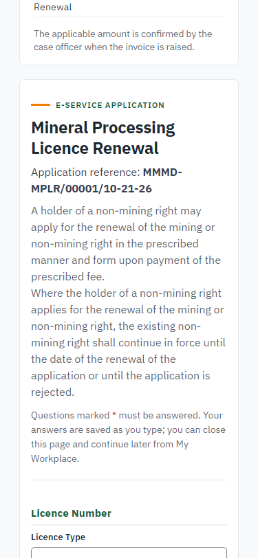 Fill in the application form (375 px phone)