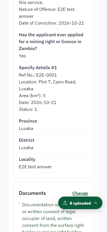 Check the answers and confirm the declaration (375 px phone)