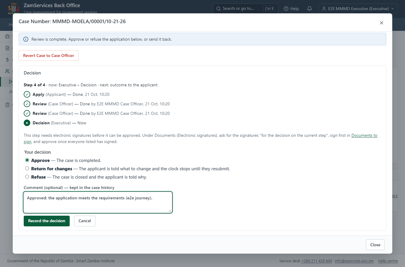 Decide: Review, Inspect, e-Sign (desktop)