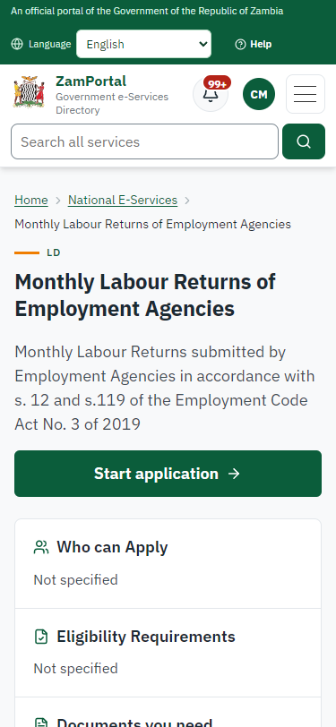 Read the service page (375 px phone)