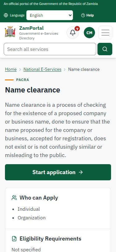 Read the service page (375 px phone)
