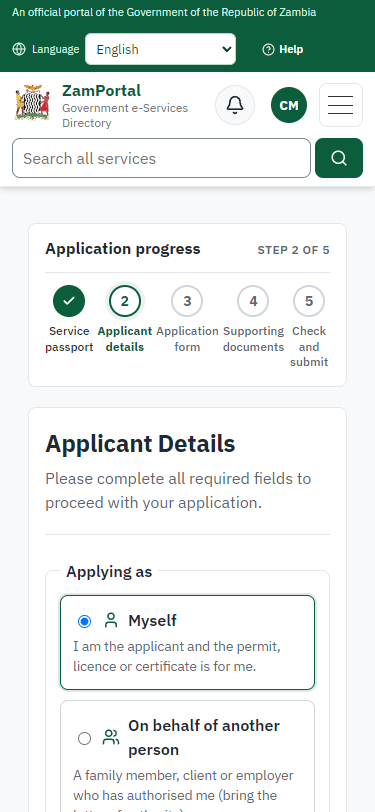 Confirm the applicant details (375 px phone)