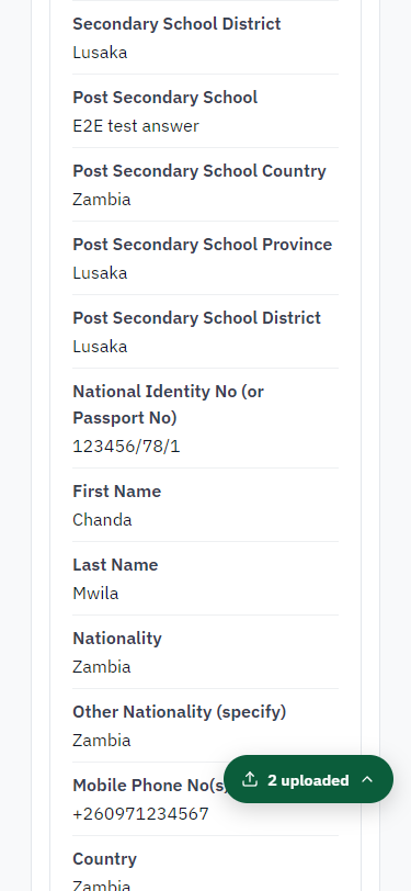 Check the answers and confirm the declaration (375 px phone)