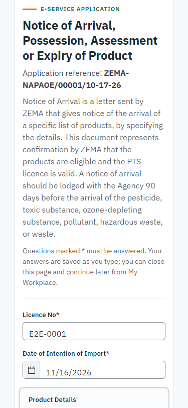 Fill in the application form (375 px phone)