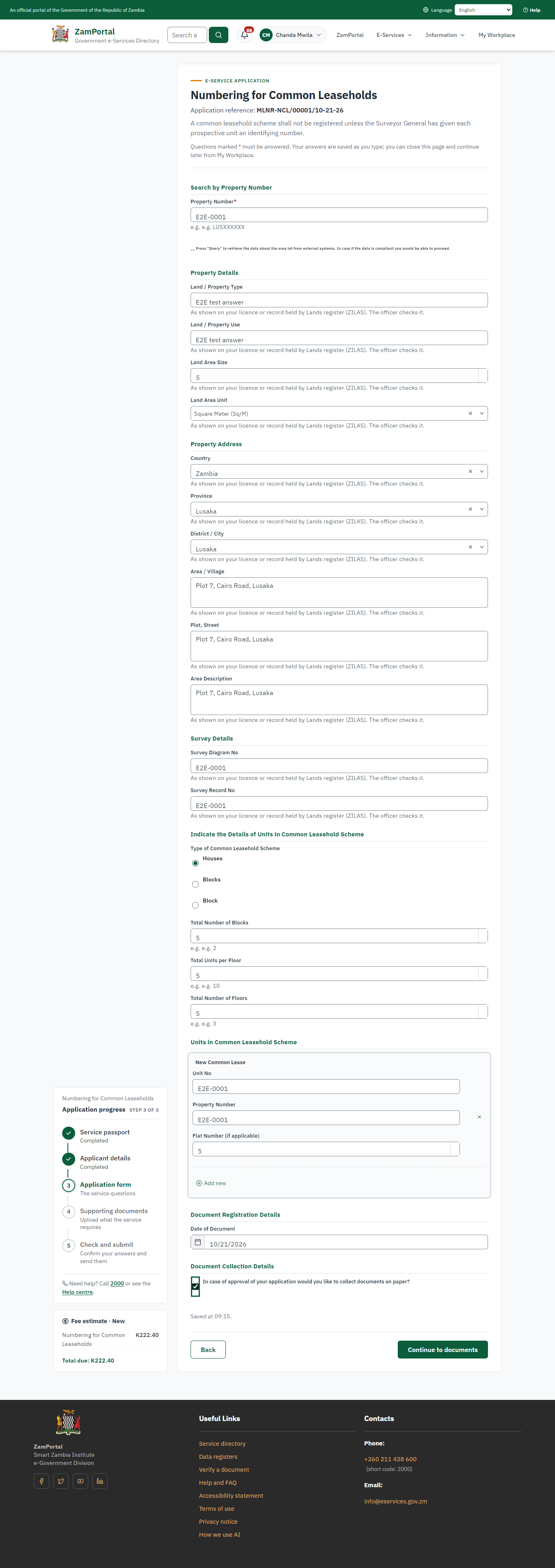 Fill in the application form (desktop)