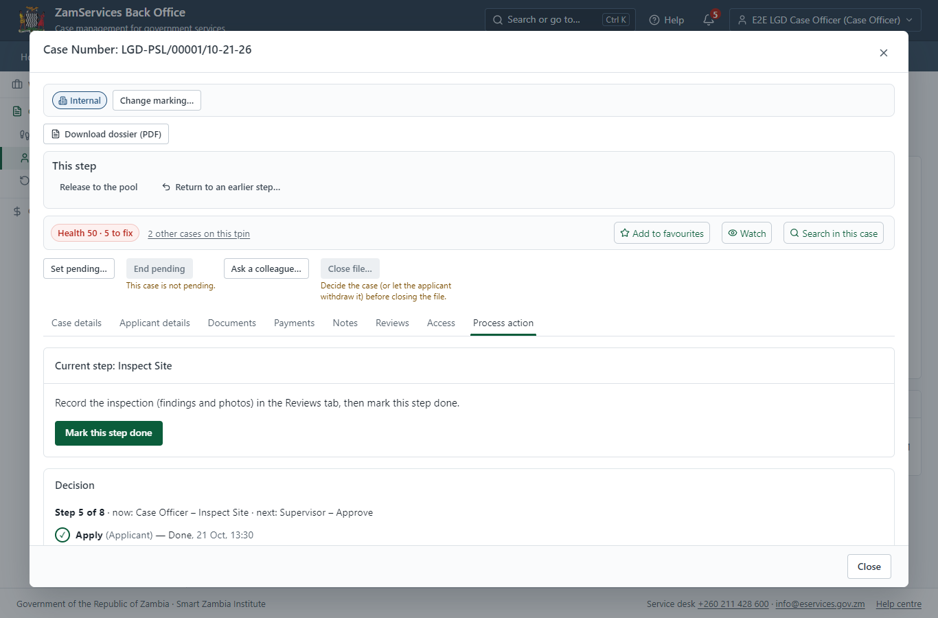 Prepare Inspection Report, Draft Decision (desktop)