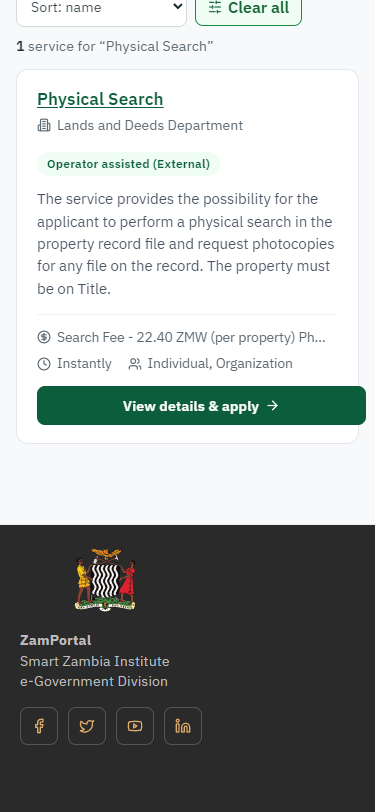 Find the service (375 px phone)