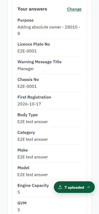 Check the answers and confirm the declaration (375 px phone)