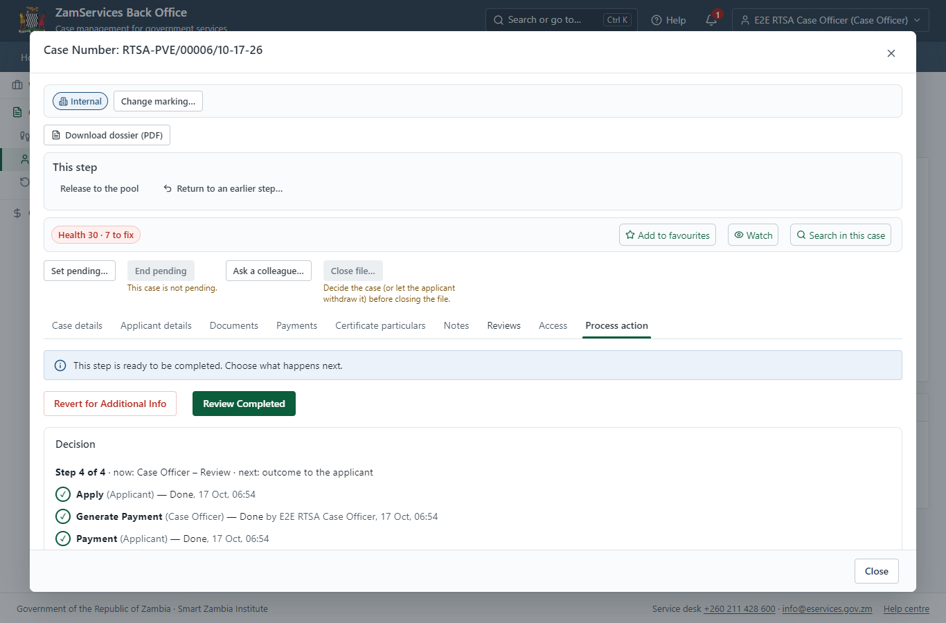 Enter the certificate particulars (desktop)