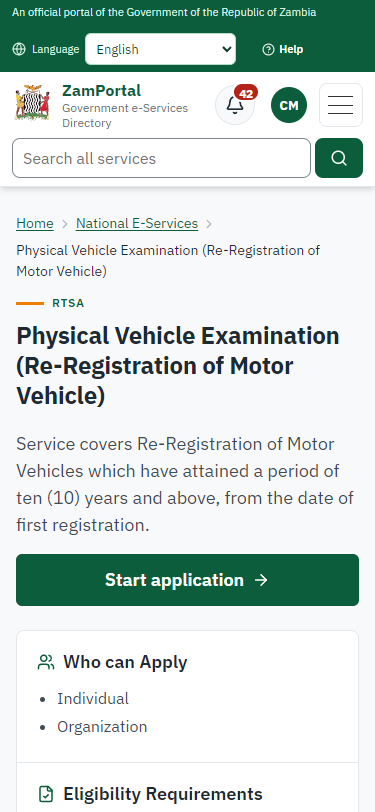 Read the service page (375 px phone)