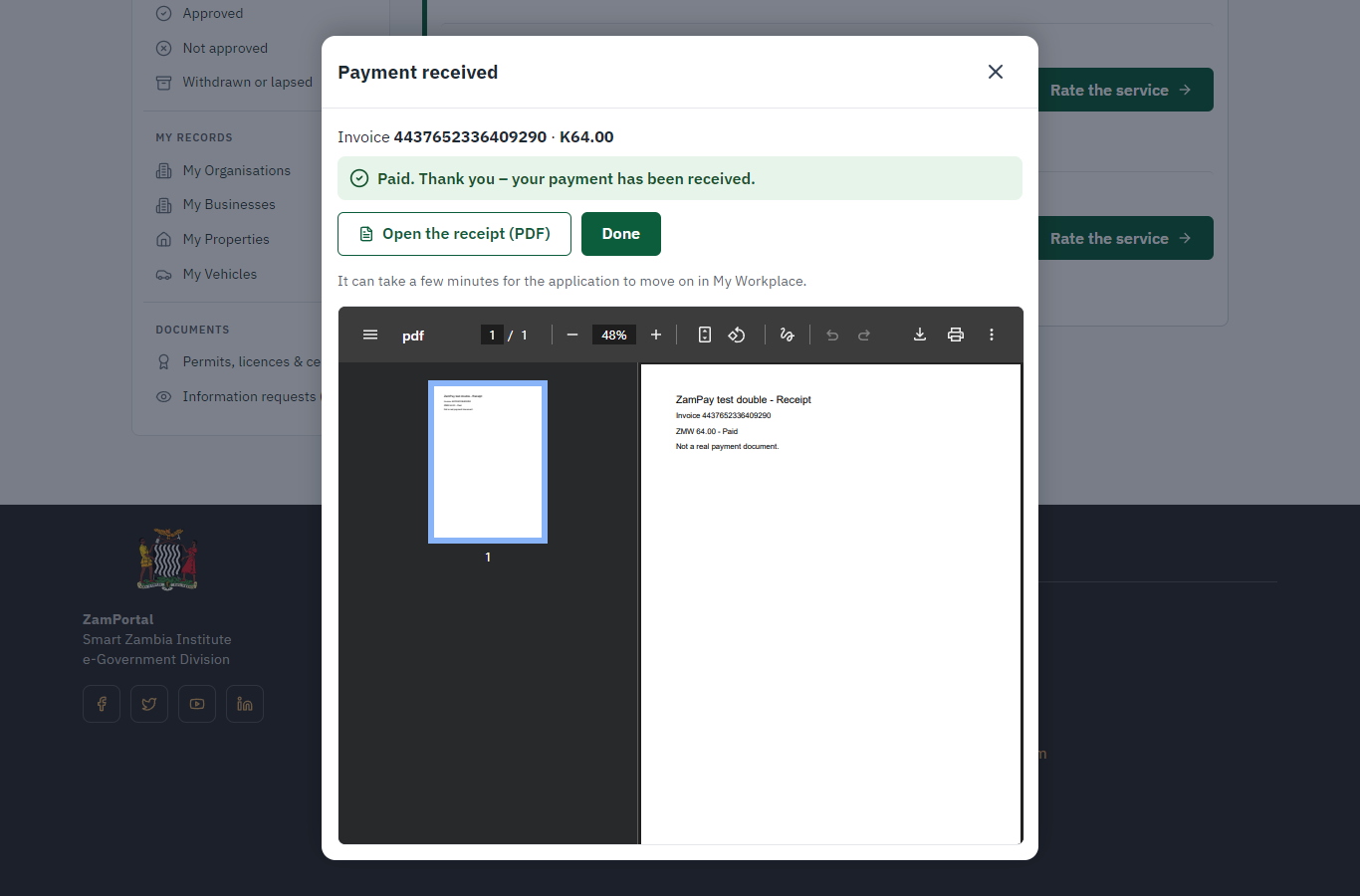 Payment received (desktop)