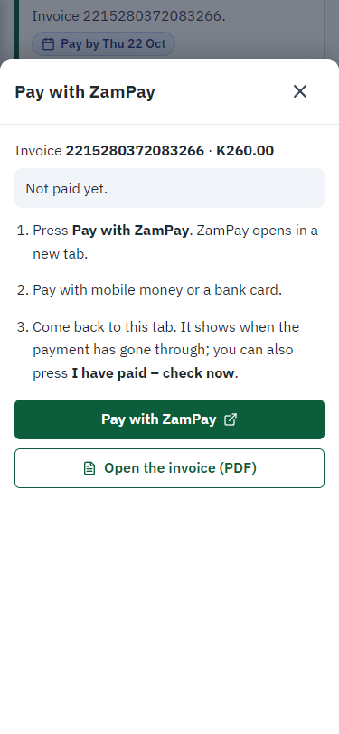 Pay the inspection fee (375 px phone)