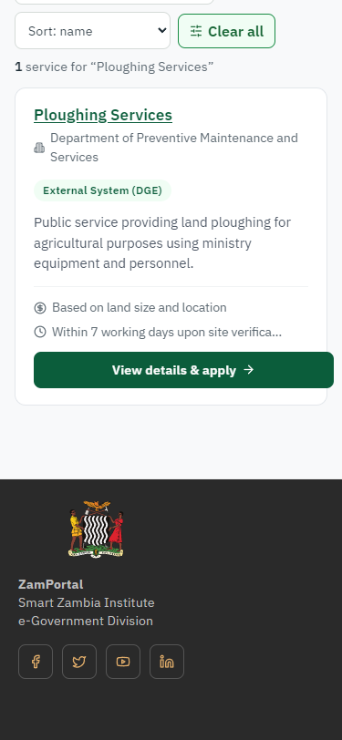 Find the service (375 px phone)