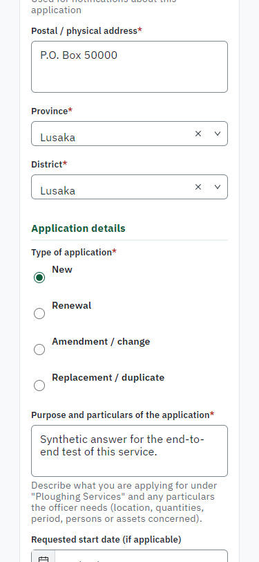 Fill in the application form (375 px phone)