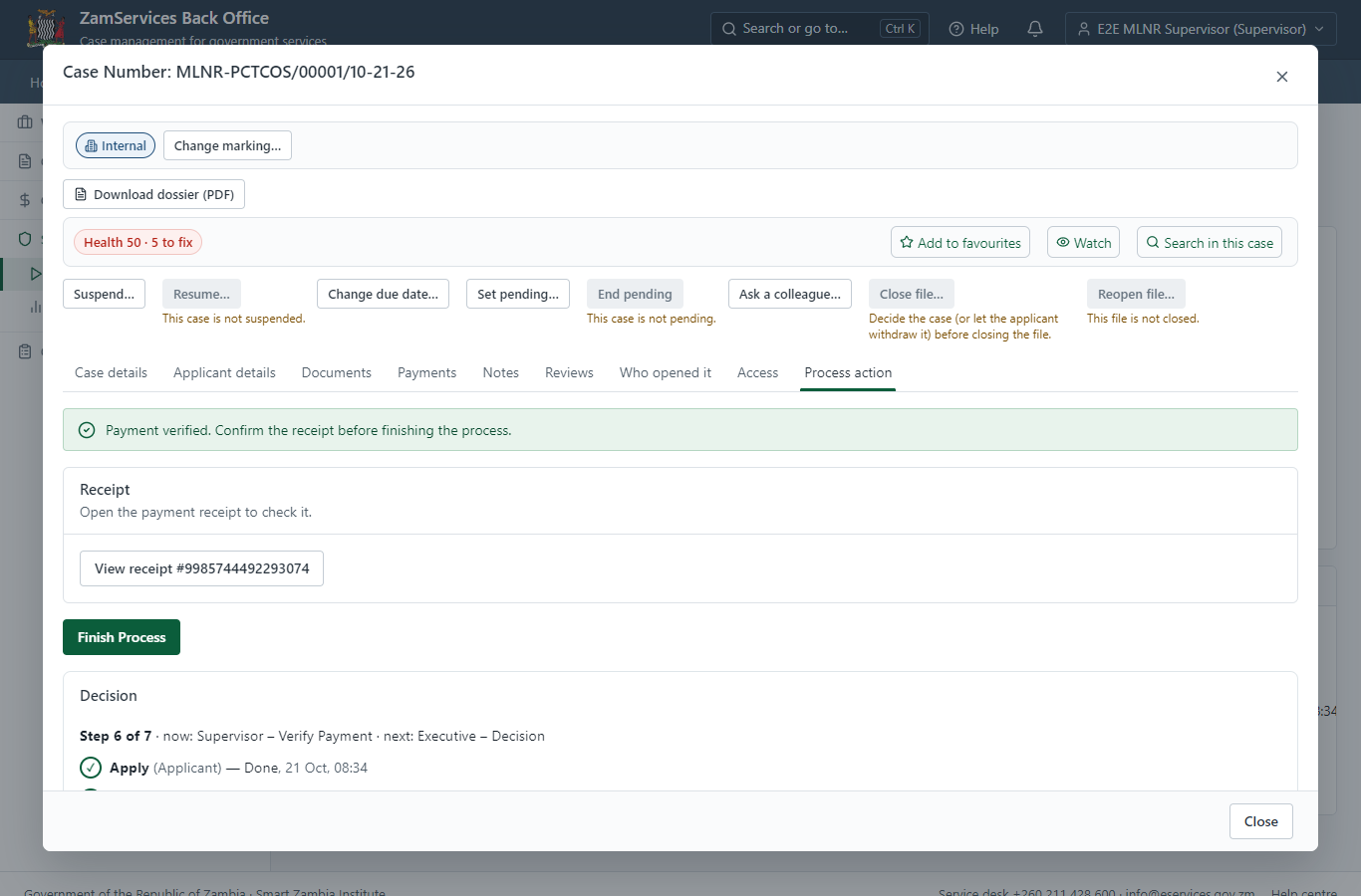 Verify Payment Completion, Review Survey Report & Survey Diagram (desktop)