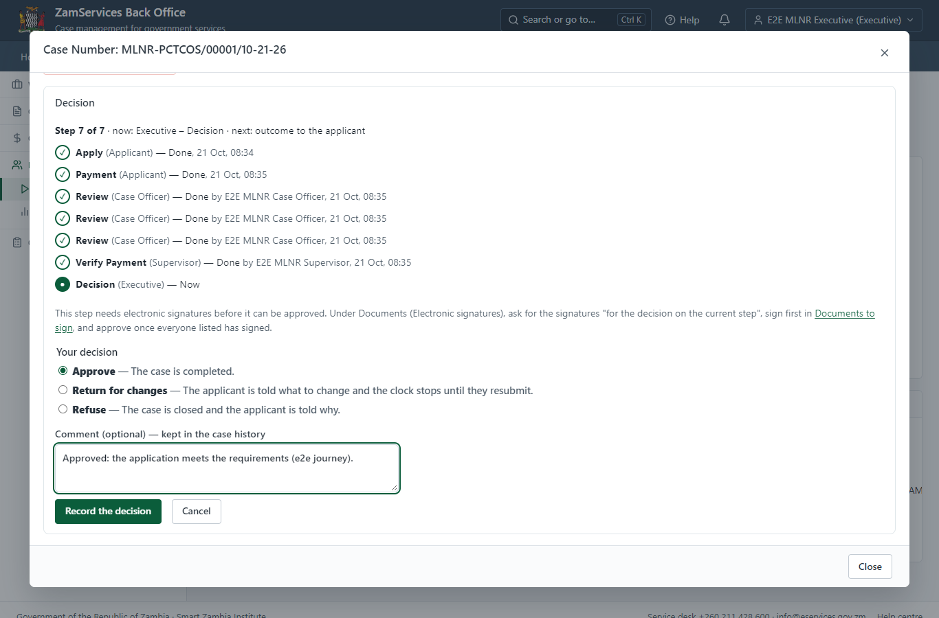 Decide: Review, Inspect, e-Sign Surveyor General (desktop)