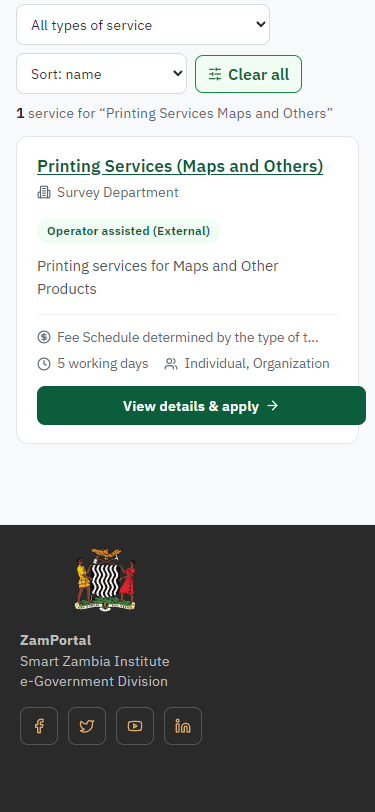 Find the service (375 px phone)